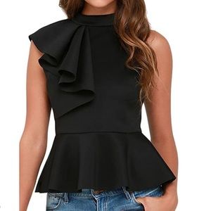 🌟NWOT PEPLUM BLACK Blouse🌟